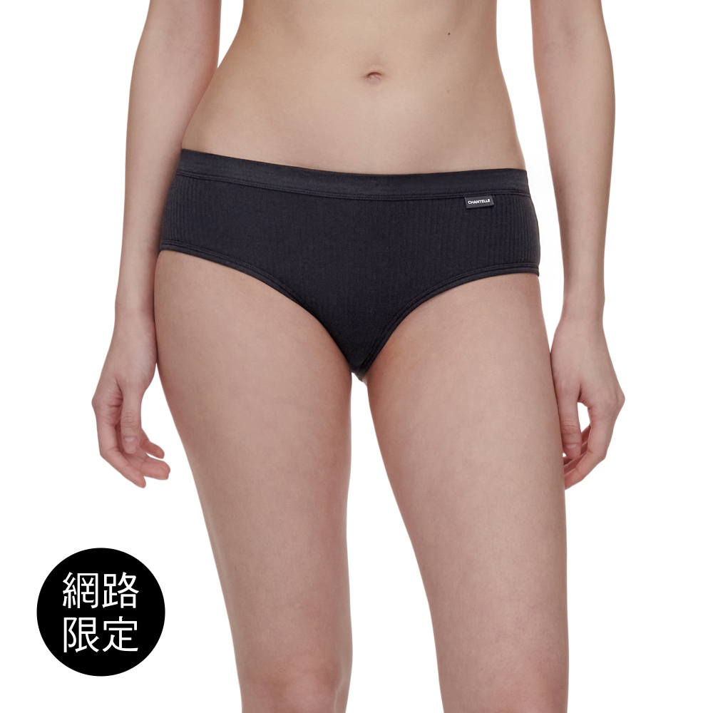 網路獨賣【Chantelle Lab】全棉平口內褲>S-M>黑色(15P40_011)【Cotton Comfort】