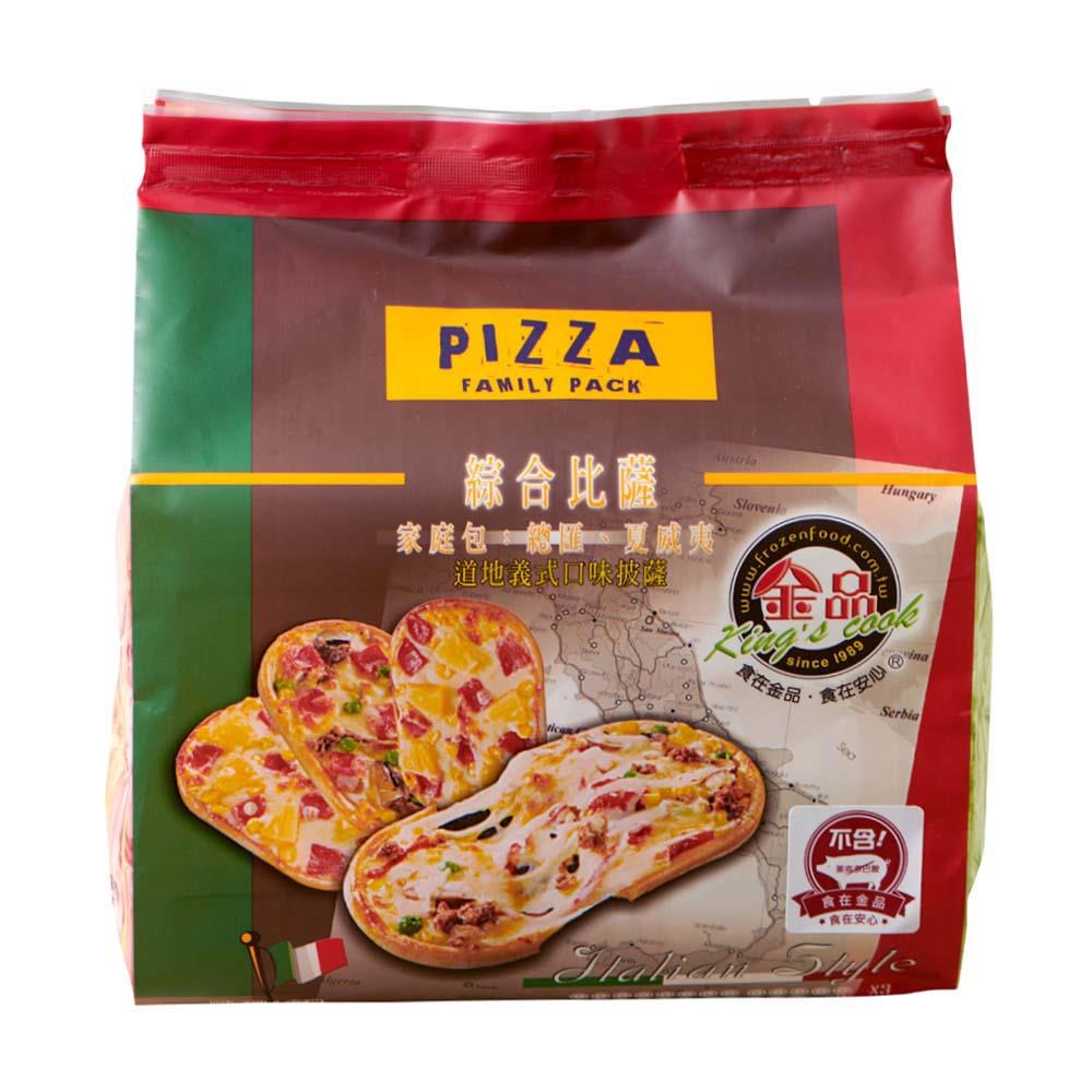 金品西式綜合比薩(5入/包，9包/箱)(總匯比薩130g*3片+夏威夷比薩140g*2片)