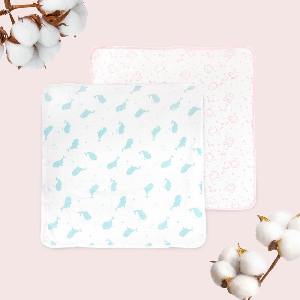 六層紗四方巾2入