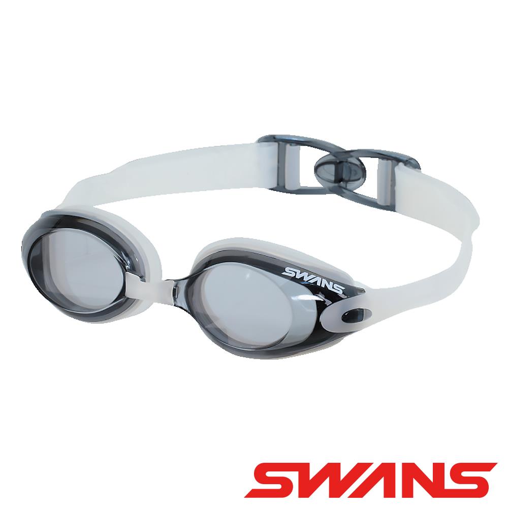 【SWANS 日本】日本柔軟舒適型防霧泳鏡(SWB-1 透明黑/抗UV/游泳/矽膠)