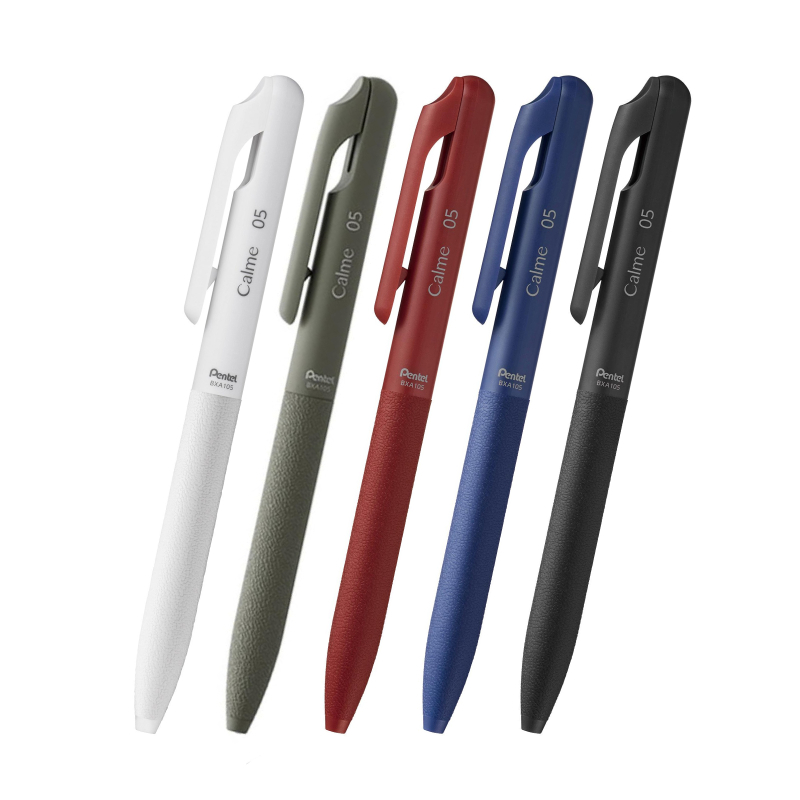 Pentel飛龍 0.5 Calme靜暮輕油筆-(黑桿/綠桿/白桿/紅桿/藍桿)