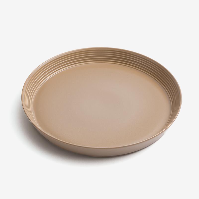WAGA 簡約條紋 24.5cm 陶瓷淺盤｜咖啡｜單品