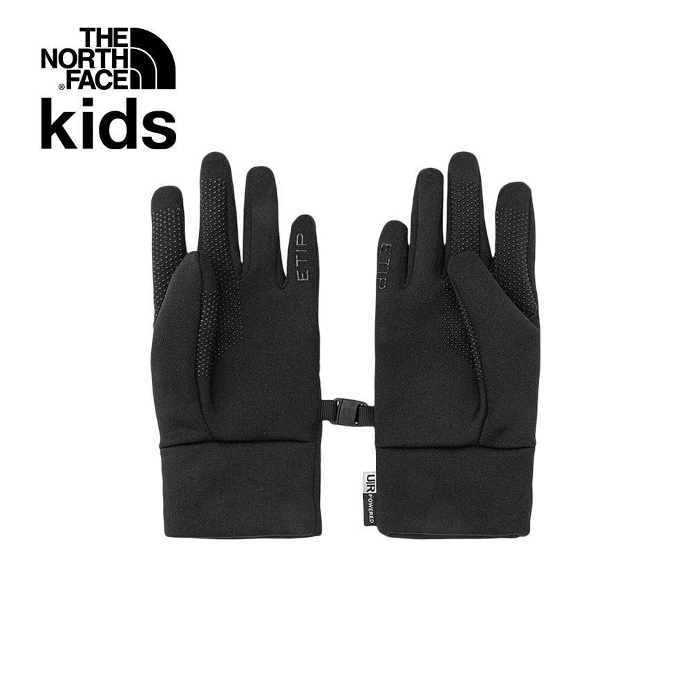 The North Face北面兒童黑色保暖可觸控五指手套｜7WGEJK3