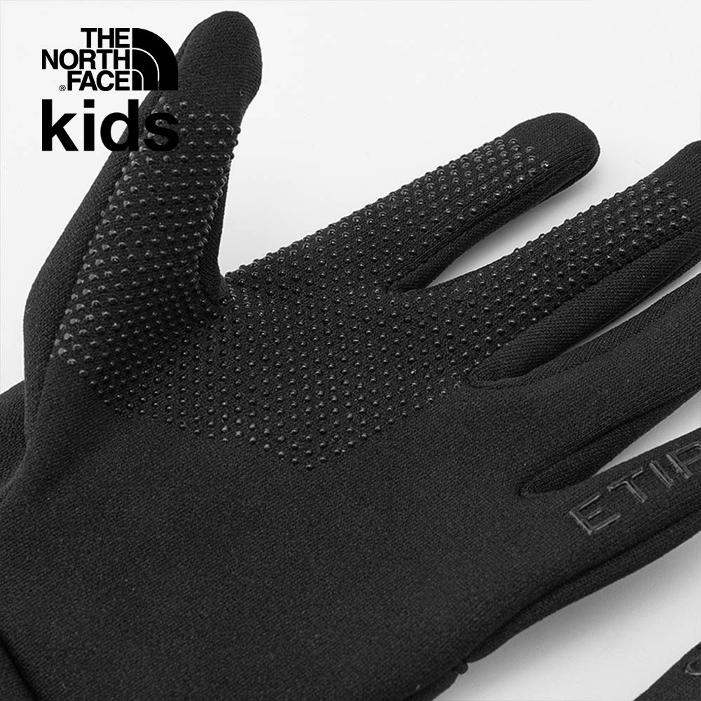 The North Face北面兒童黑色保暖可觸控五指手套｜7WGEJK3