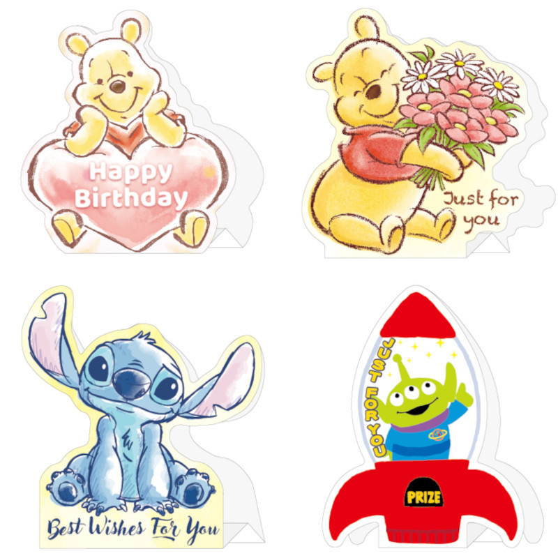 迪士尼DISNEY 站立式卡片(維尼花朵/維尼愛心/史迪奇/三眼怪)