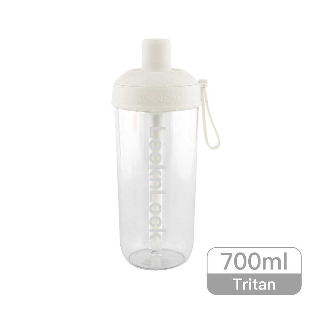 樂扣樂扣嚼對搖搖吸管杯700ml/極簡純白(ABF792WHT)