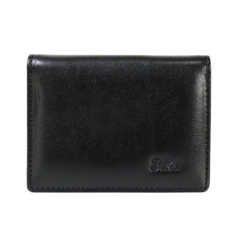 SIKA 義大利素面牛皮名片收納匣-黑色(A8212-03)