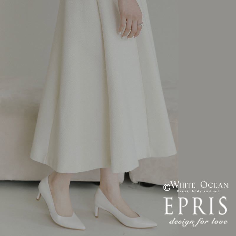現貨 高跟鞋推薦 時尚V女孩-P321-P322 尖頭素面剪裁素雅高跟鞋 裸白色婚鞋 素面婚禮鞋 全真皮舒適好穿跟鞋 版型偏小19-27.5 EPRIS艾佩絲-優雅白
