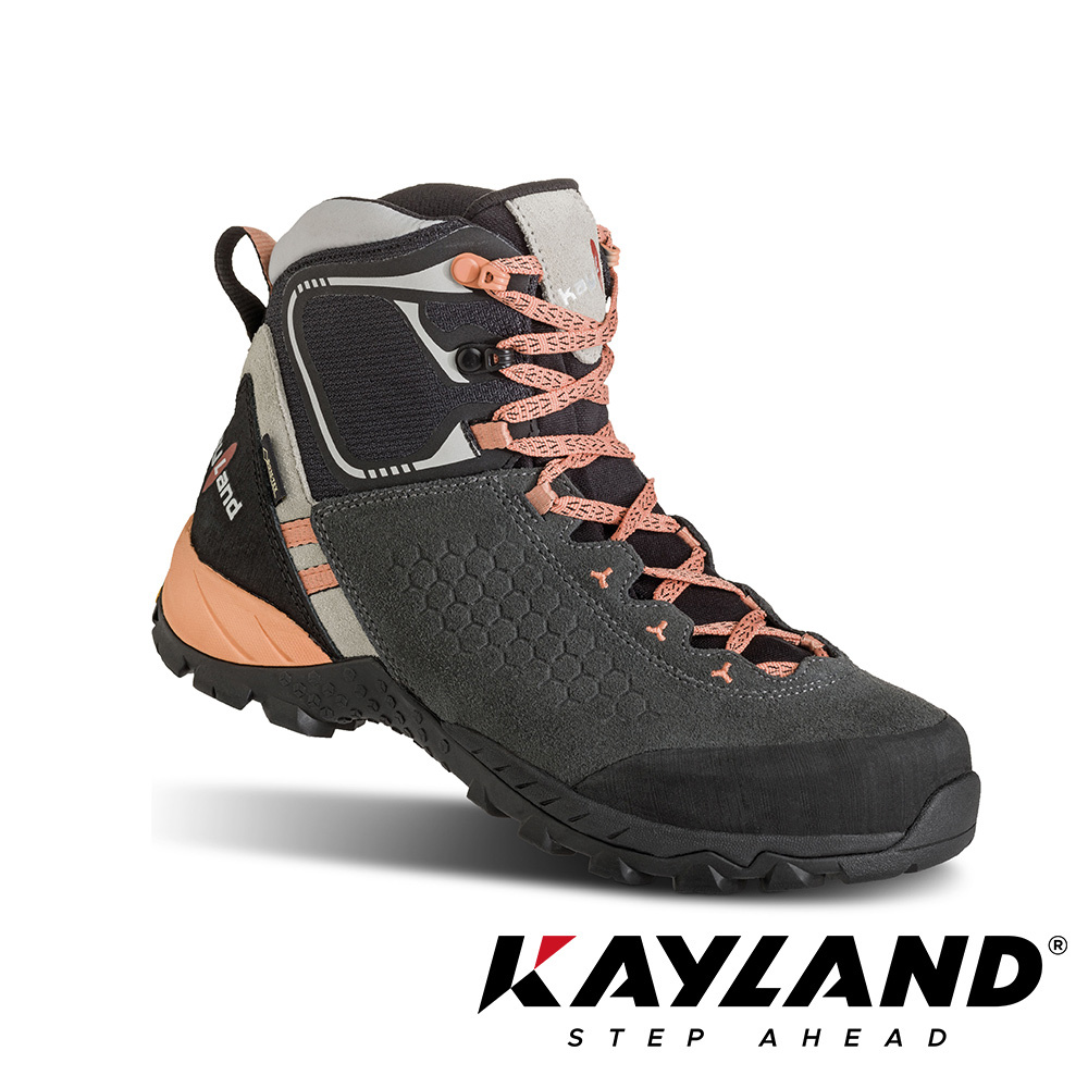 【義大利Kayland】女款Gore-Tex中筒登山健行鞋(KL-018022125灰粉橘/防水登山鞋)