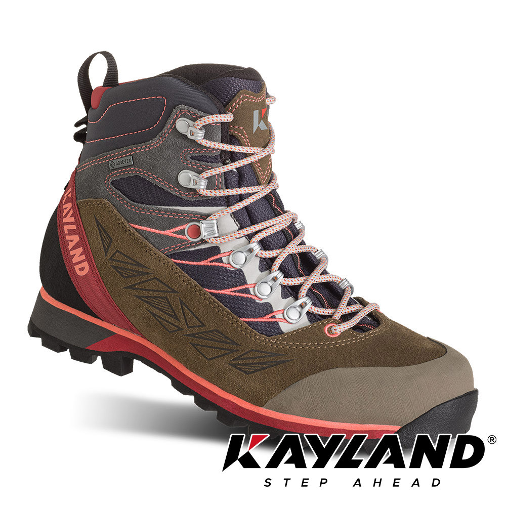 【義大利Kayland】女款Gore-Tex中筒登山健行鞋(KL-018022150咖粉橘/防水登山鞋/重裝登山鞋)