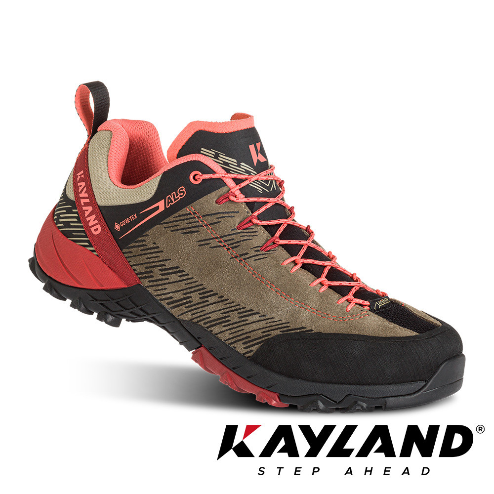 【義大利Kayland】女款Gore-Tex低筒輕量登山健行鞋(KL-018022330咖粉橘/防水鞋/輕量健行鞋)