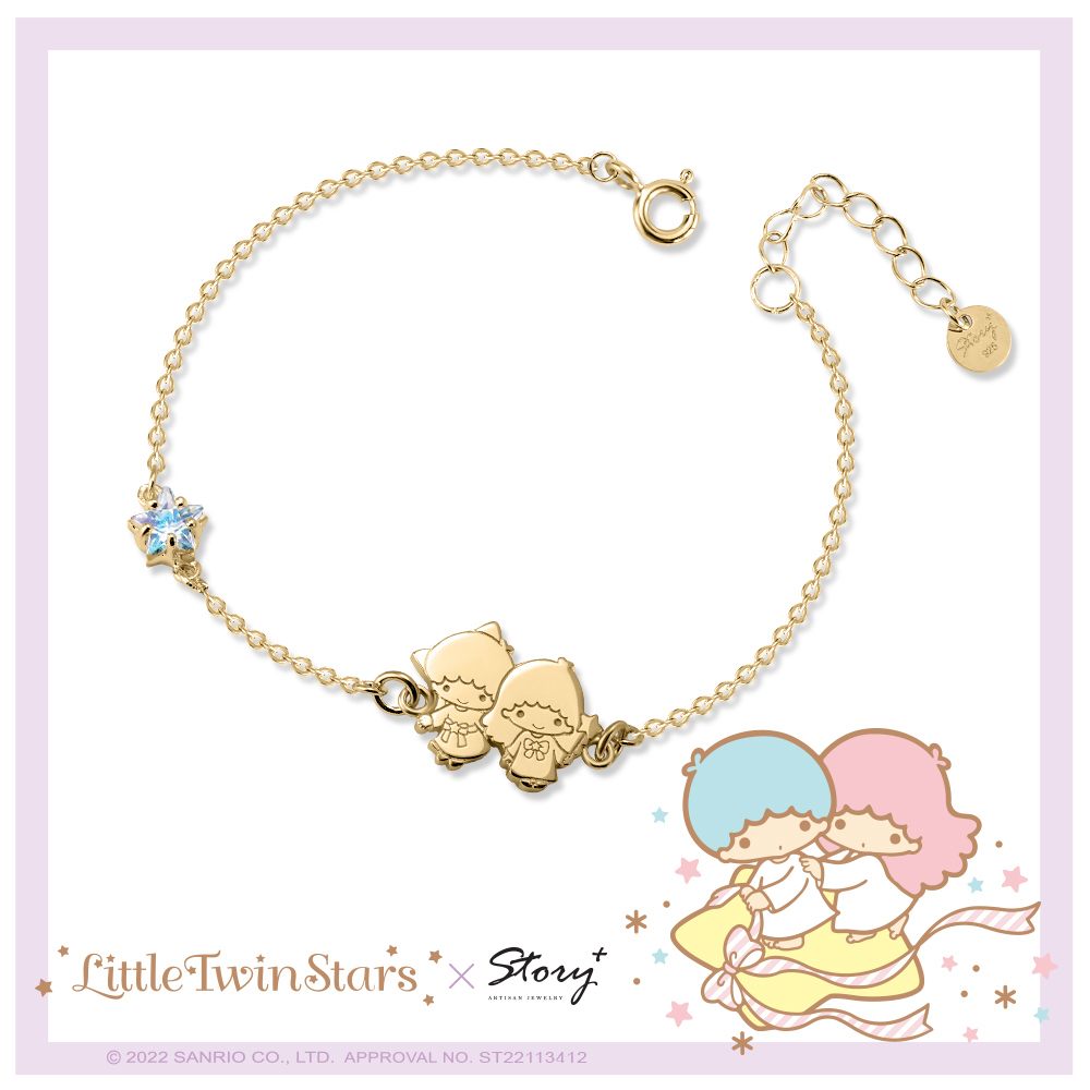 KikiLala訂製系列-雙子星星光燦爛誕生石純銀手鍊