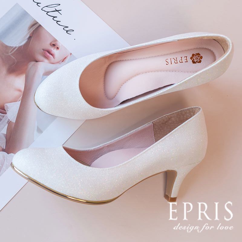 現貨 婚鞋品牌 星幻女神-P339-P340 MIT小中大尺碼女鞋 大尺碼白色高跟鞋 白色婚鞋 新娘鞋 禮服鞋 21-28 EPRIS艾佩絲-閃耀白