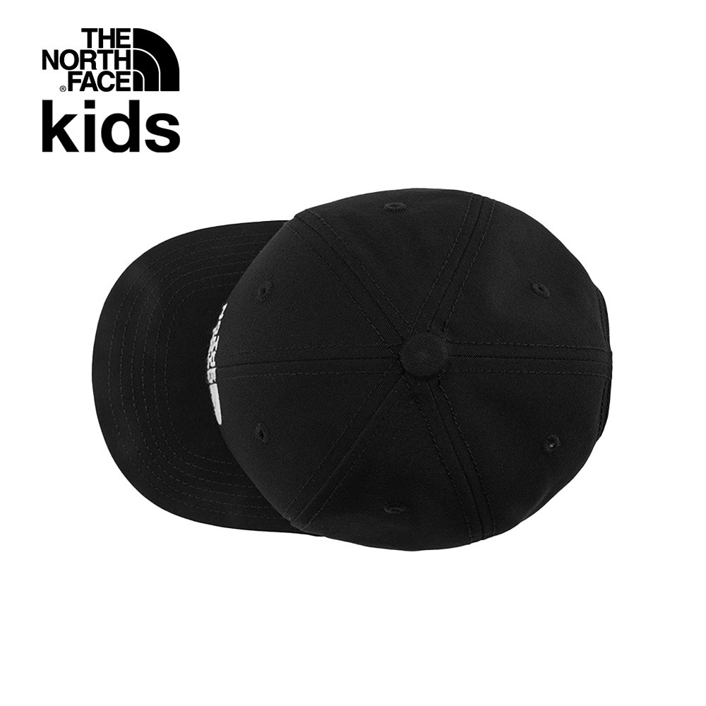 The North Face北面兒童黑色經典刺繡LOGO休閒運動帽｜7RIWJK3