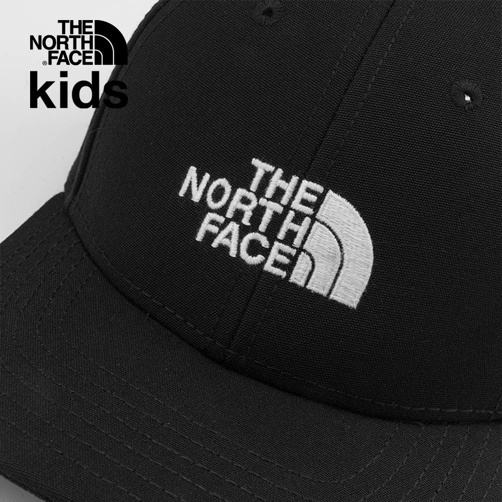 The North Face北面兒童黑色經典刺繡LOGO休閒運動帽｜7RIWJK3