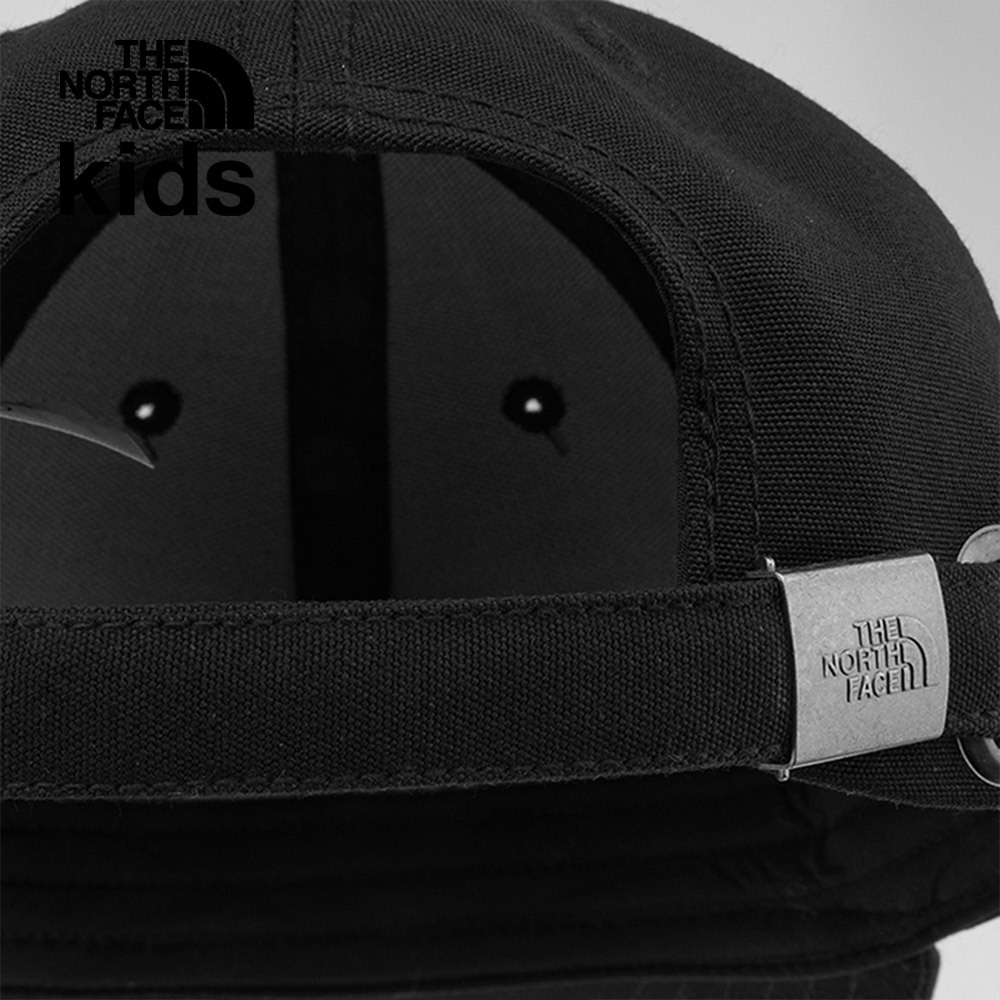 The North Face北面兒童黑色經典刺繡LOGO休閒運動帽｜7RIWJK3