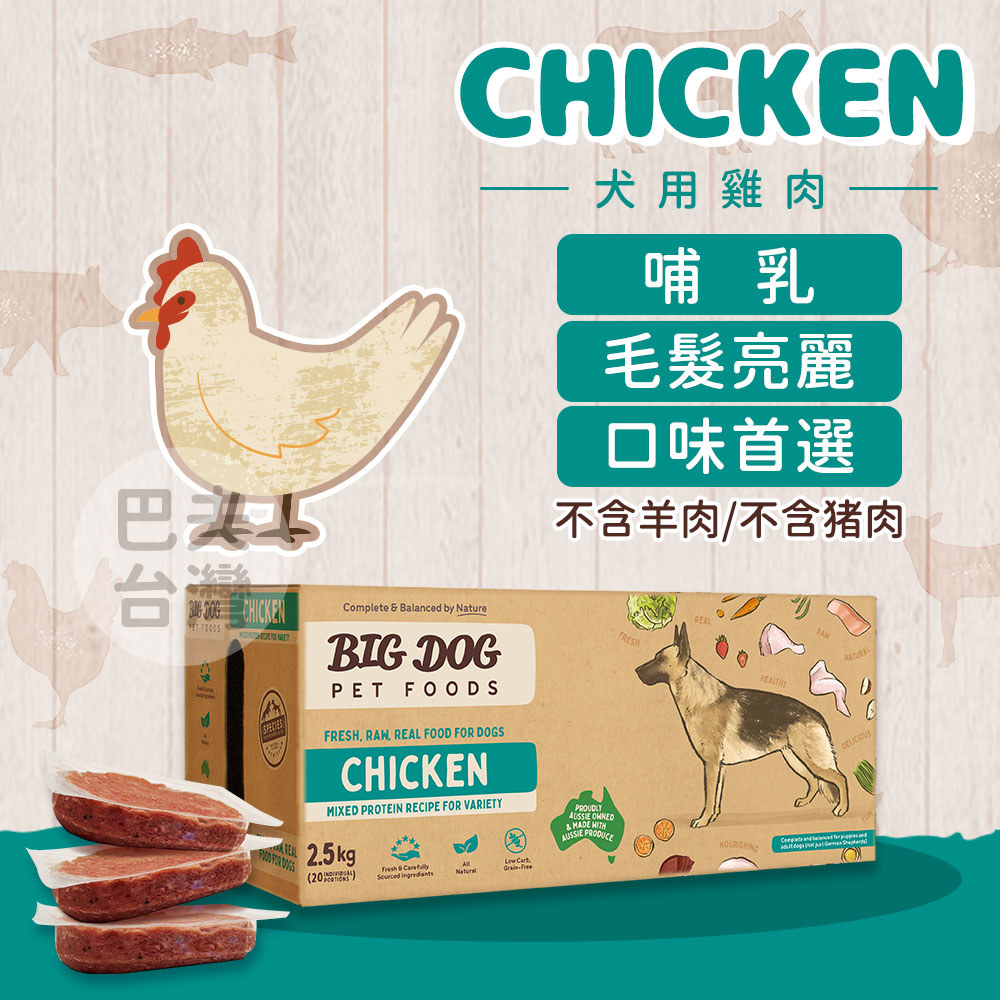 《Just right 125新包裝》犬用雞肉｜澳洲BIG DOG生食肉餅