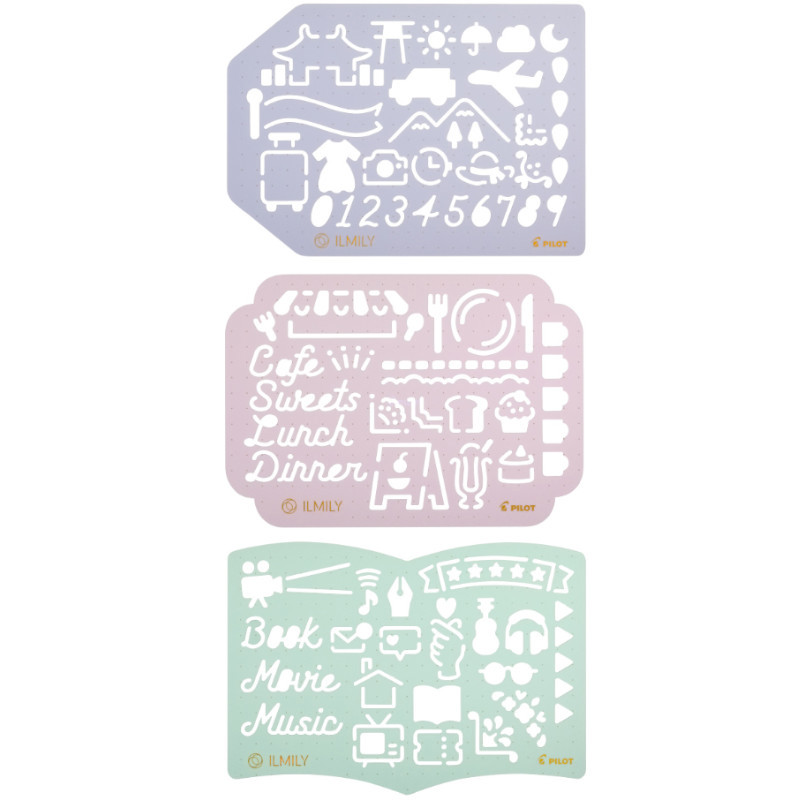 百樂 TNIL02S-45 ILMILY 造型模板尺-咖啡廳(粉紅)/旅行(薰衣草紫)/家(翡翠綠)