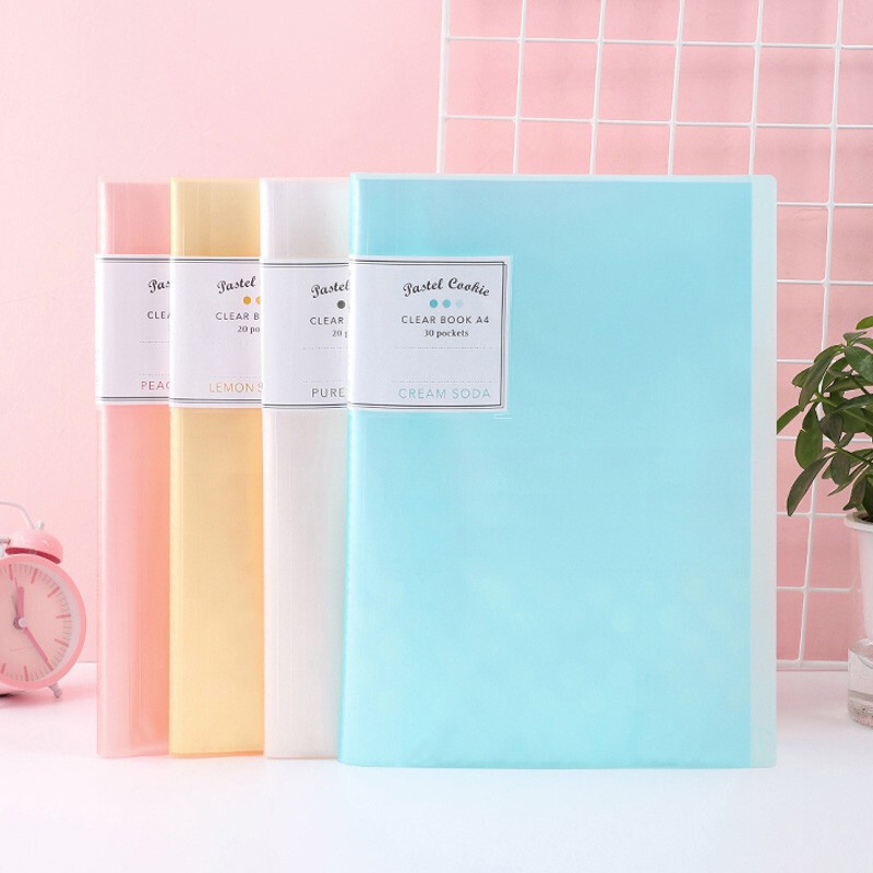 KOKUYO Pastel Cookie NOViTA-R收納資料夾 20枚-藍/粉/透明/黃