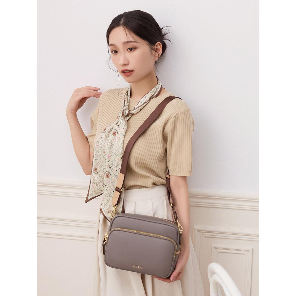 ★S'AIME★頭層真皮雙層相機小方包 ショルダーバッグ /送料込 ☆S'AIME☆頭層真皮雙層相機小方包 ショルダーバッグ /送料込 (S