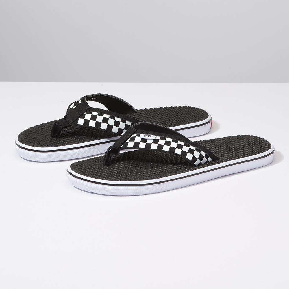 Vans La Costa Lite 男女款黑底棋盤格紋夾腳拖鞋