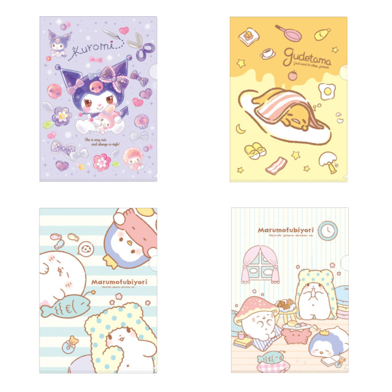 三麗鷗L型夾 -酷洛米/蛋黃哥/莫普熊-條紋/莫普熊-房間