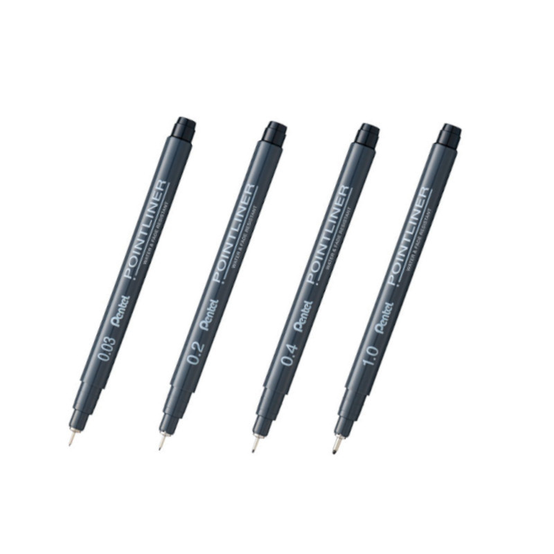 Pentel 代針筆-黑(0.03/0.2/0.4/1.0)