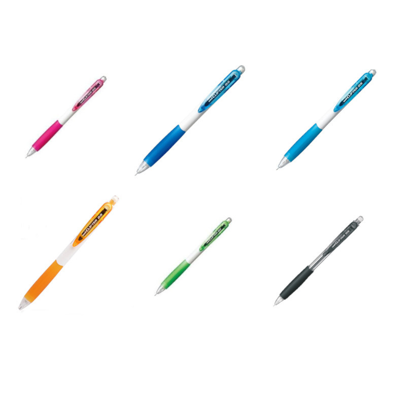 三菱M5-118 0.5大嘴自動鉛筆-黑/桔/綠/水藍/粉紅/藍