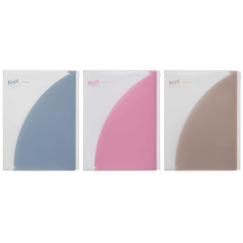 Raymay Kept6層資料夾+Zip袋-沙米色/灰紫/藍灰