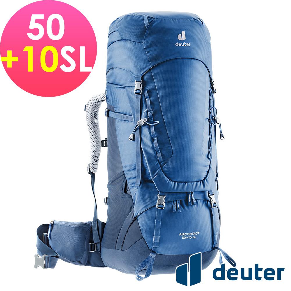 【deuter 德國】AIRCONTACT拔熱透氣背包/登山背包/女性窄肩款50+10SL(3320221深藍)