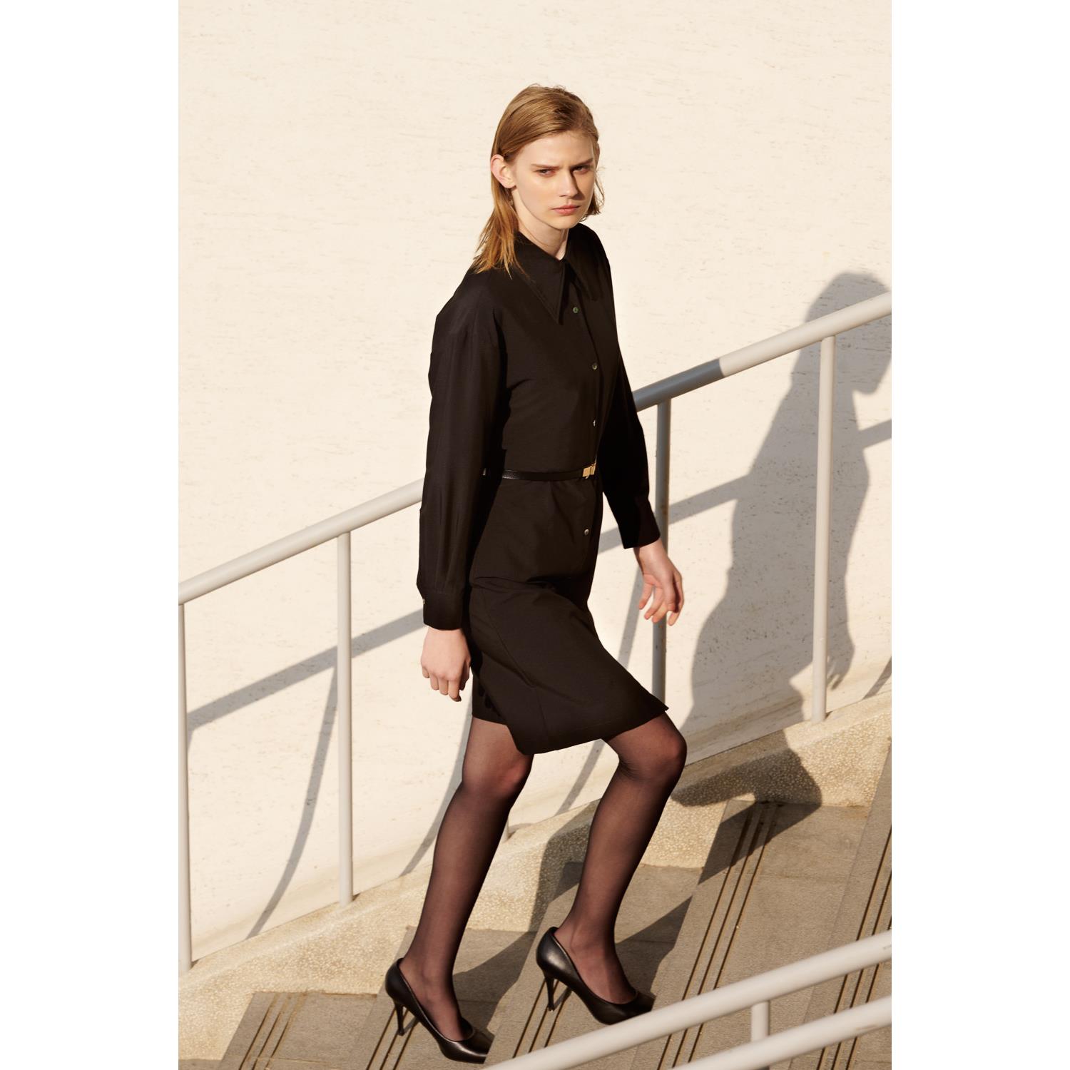 SST&C Black Off-Shoulder Shirt Dress | 8562302002  (Outlet)