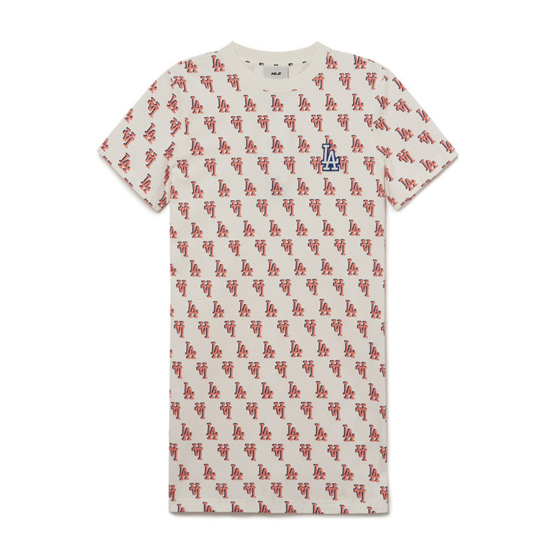 MLB 連身裙 洋裝 長版上衣 Monogram系列 洛杉磯道奇隊 (3FOPM0133-07CRS)