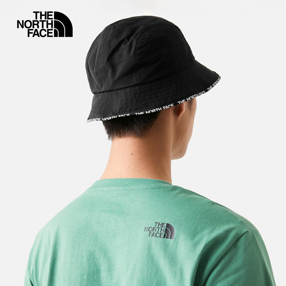 【10/26 00點限時搶購】The North Face北面男女款黑色防風防潑水壓邊印花漁夫帽｜7WHAJK3
