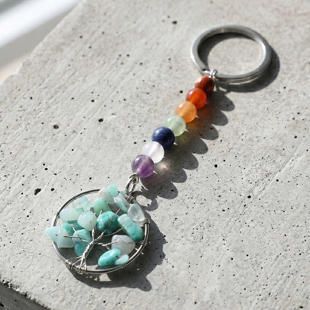 【官網限定】七脈輪-天河石凝聚生命樹鑰匙圈