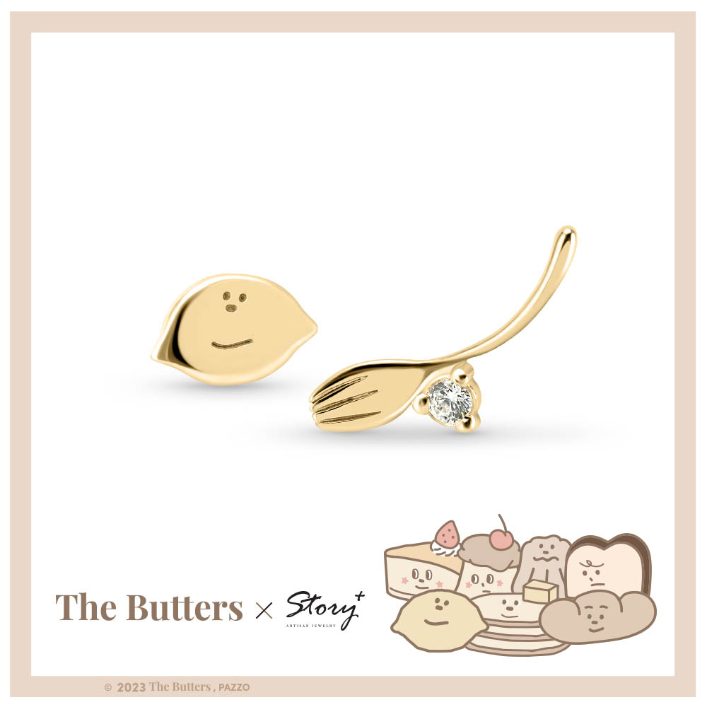 THE BUTTERS經典系列-奶油家族經典純銀耳環-檸檬小子