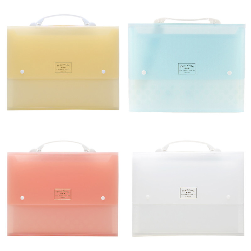 KOKUYO Pastel Cookie NOViTA-R攜帶型風琴夾 A4(13層)-藍/粉/透明/黃