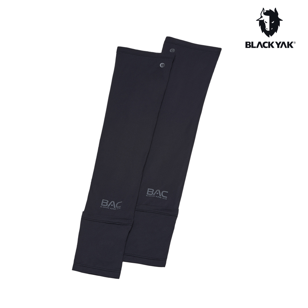 【BLACKYAK】AQUAX透氣涼感指扣式袖套(黑色)-涼感尼龍材質/內側透氣|CB1NAM01|2BYXXX3904