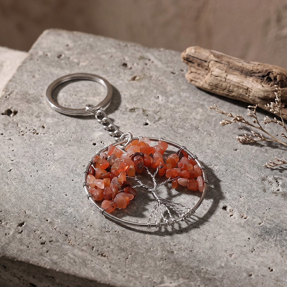 【官網限定】七脈輪-生命樹紅瑪瑙鑰匙圈