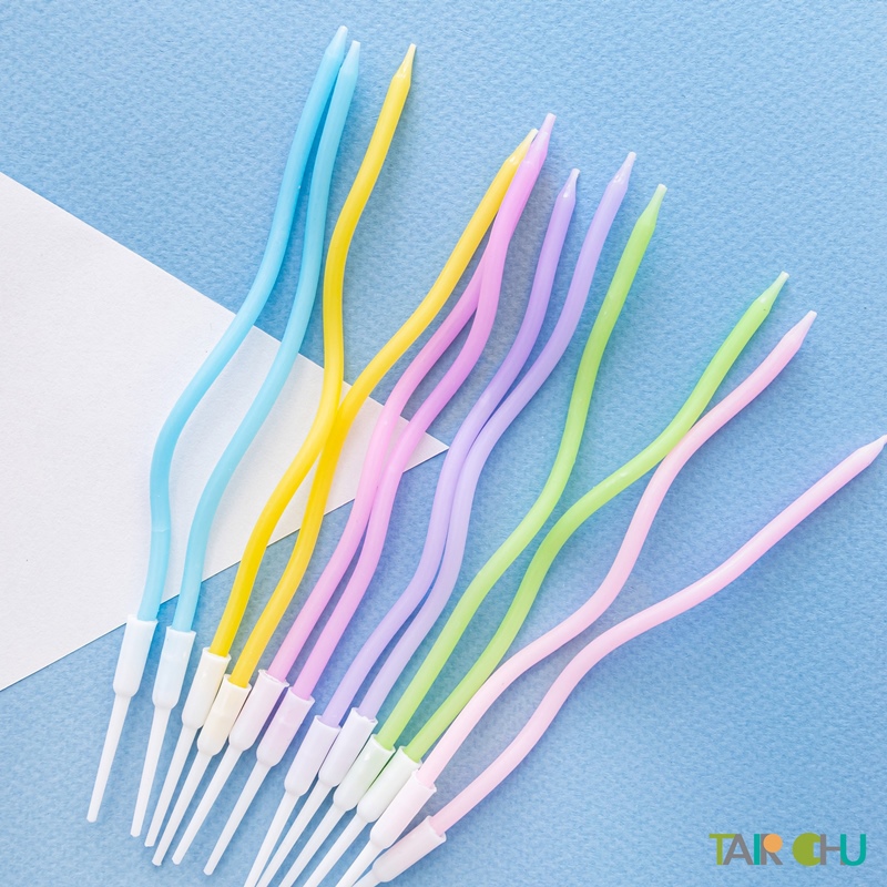 彩色繽紛曲線蠟燭 6入