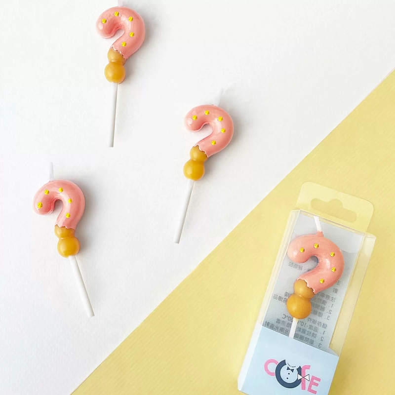 草莓餅乾問號蠟燭 1入