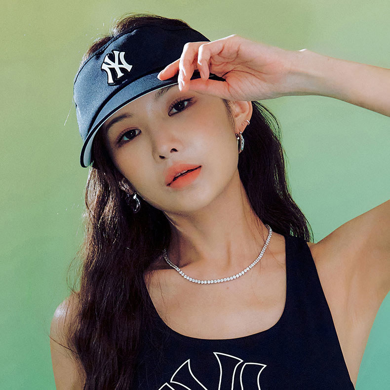 MLB 可調式遮陽帽 空頂帽 紐約洋基隊 (3ASC00333-50BKS)