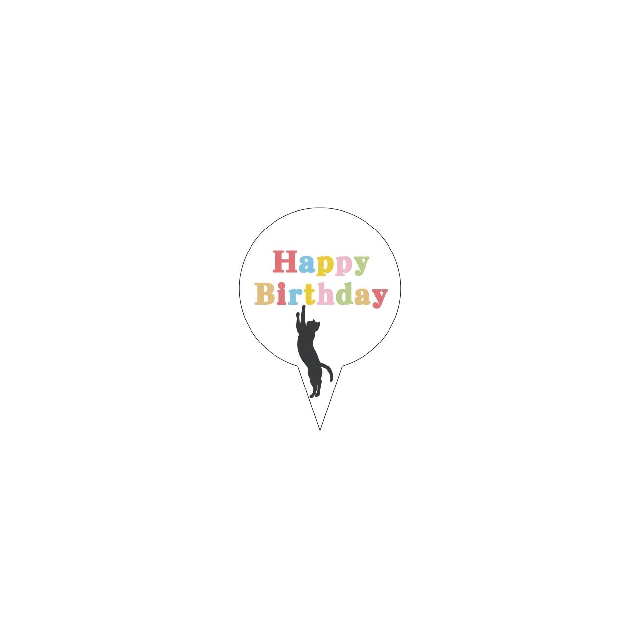 〔栗子太太〕 黑貓HBD 蛋糕插牌39枚（AS990122）