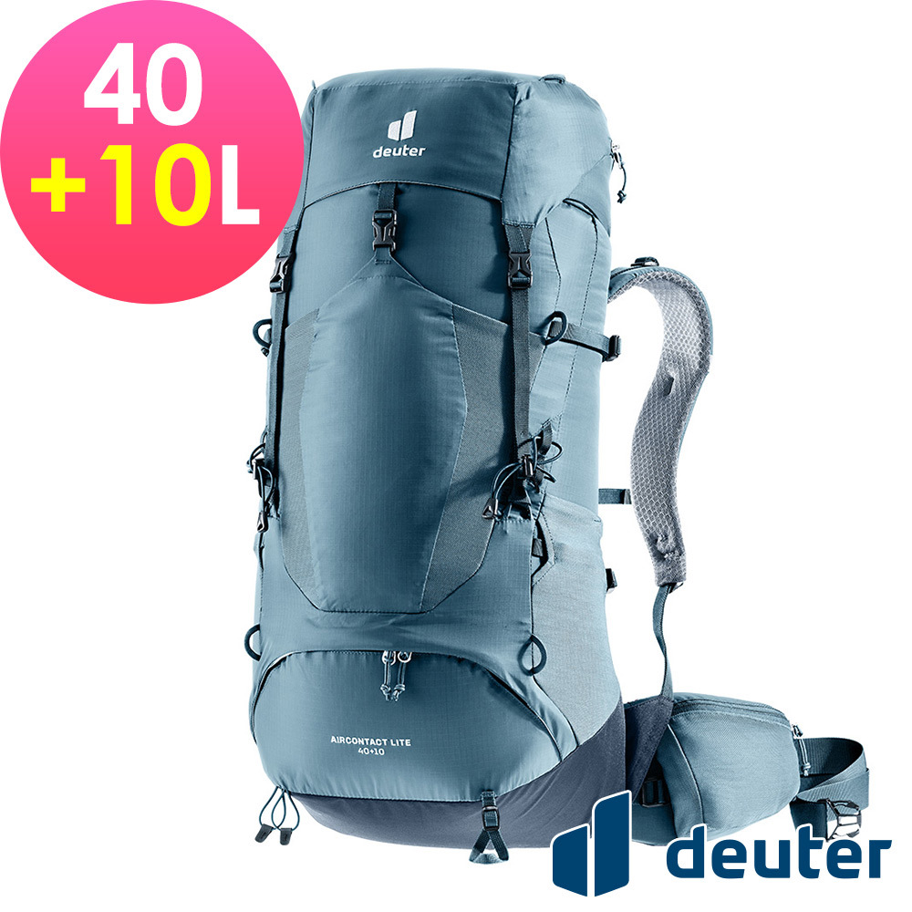 【deuter 德國】AIRCONTACT LITE拔熱式透氣背包/登山背包40+10L(3340123霧藍)
