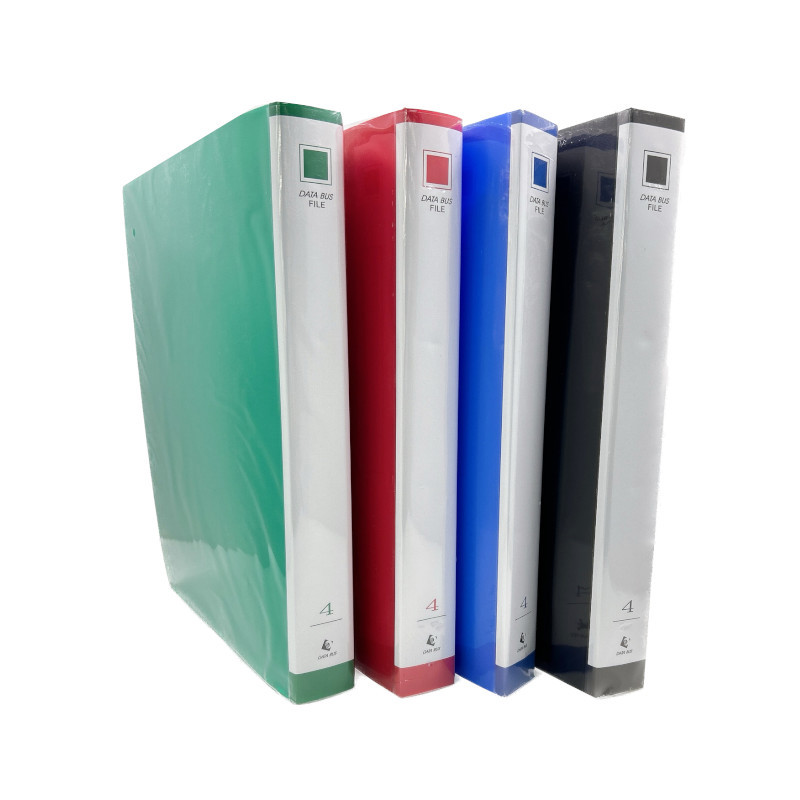 素色PP 1"O型4孔夾 A4-綠色/黑色/藍色/紅色