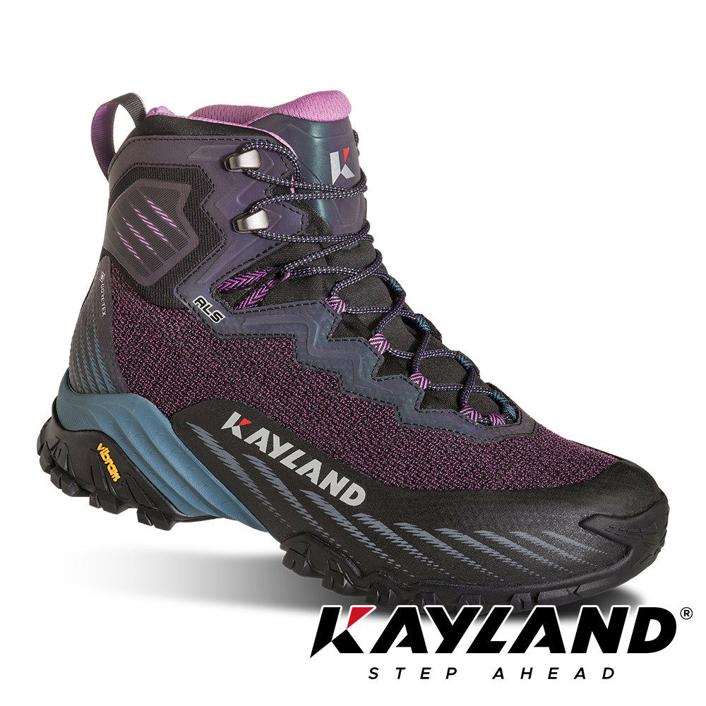【義大利Kayland】女款Gore-Tex防水中筒登山健行鞋(KL-018022495黑紫/防水鞋/越野鞋)