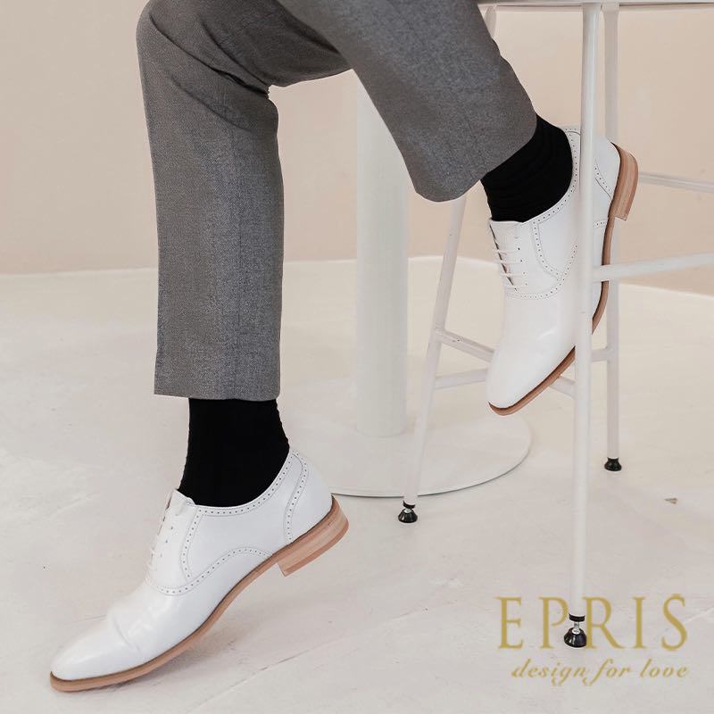 現貨 臺灣手工真皮男皮鞋品牌推薦 白色皮鞋-H032 結婚男鞋 新郎婚鞋舒服皮鞋 西裝婚鞋皮鞋 EPRIS艾佩絲-時尚白