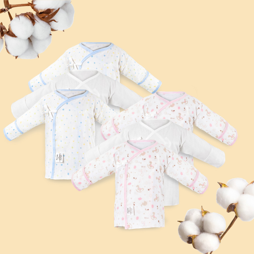 紗布反摺袖肚衣3件