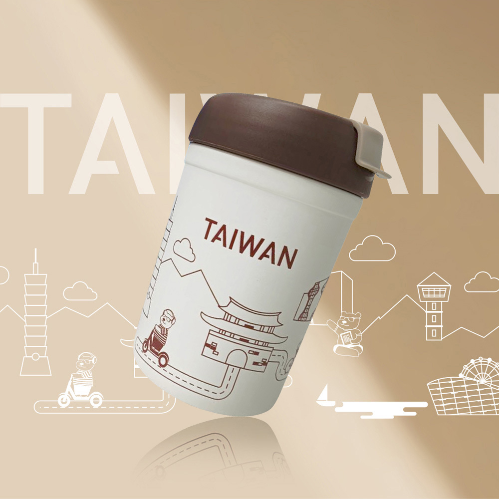 吻吻魚 KKF x BEARBOSS 彩虹隨心杯 380ml - 熊熊遊台灣