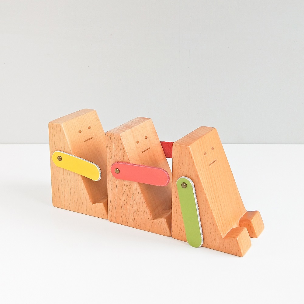 TOSMU童心木 阿呆手機座/手機支架/木製手機架/小物收納