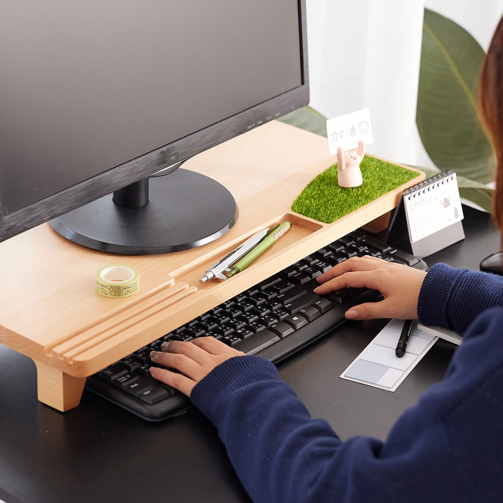 下殺1422 TOSMU童心木 小綠地螢幕架/電腦架/木製螢幕架/辦公用品 26Jan001